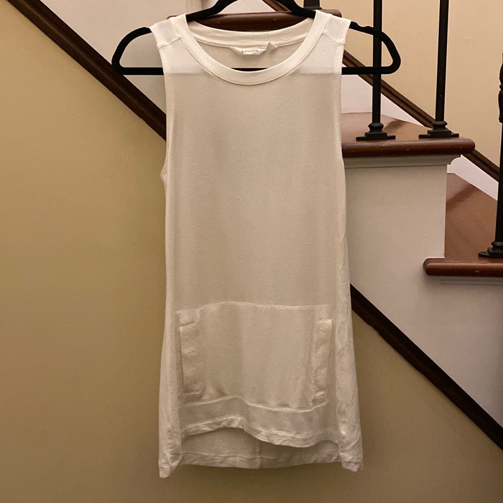 Athleta 🔥 Long White Tank Top Sz XS